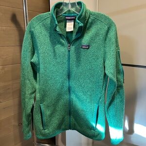 USED Patagonia Women's Better Sweater Fleece Jacket Nettle Green